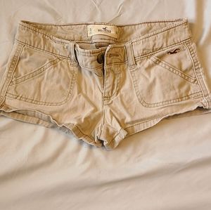 Hollister Women's khaki low rise shorts size 0